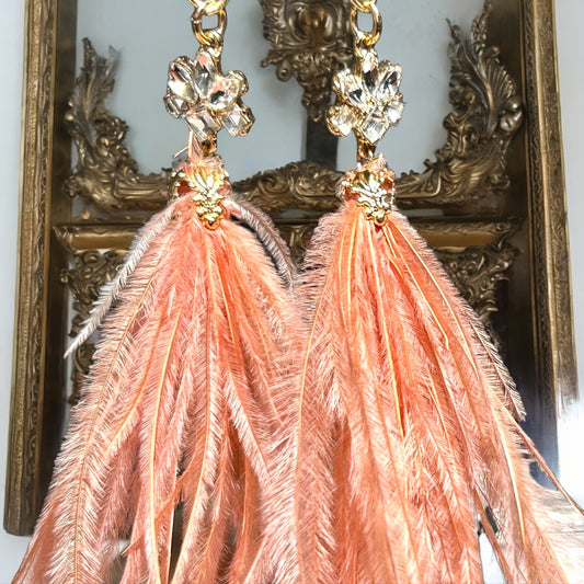 Gilded Age Feather Earrings