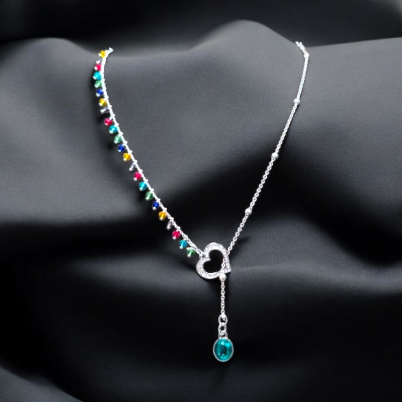 Asymmetrical Blue Topaz Necklace