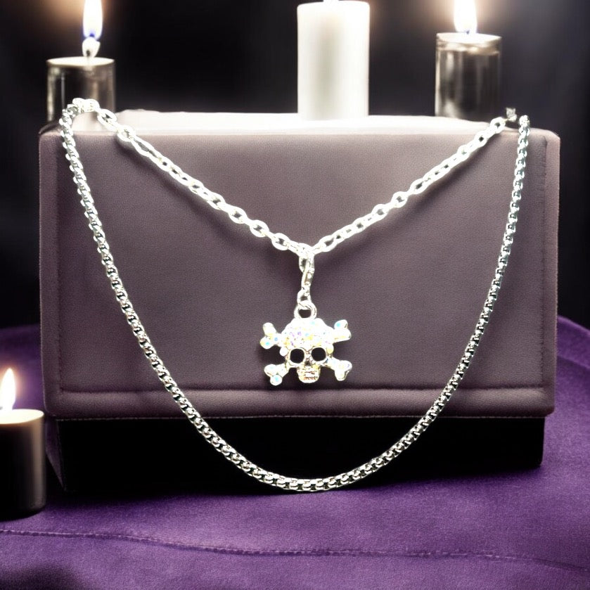 Skull and Crossbones Necklace Set