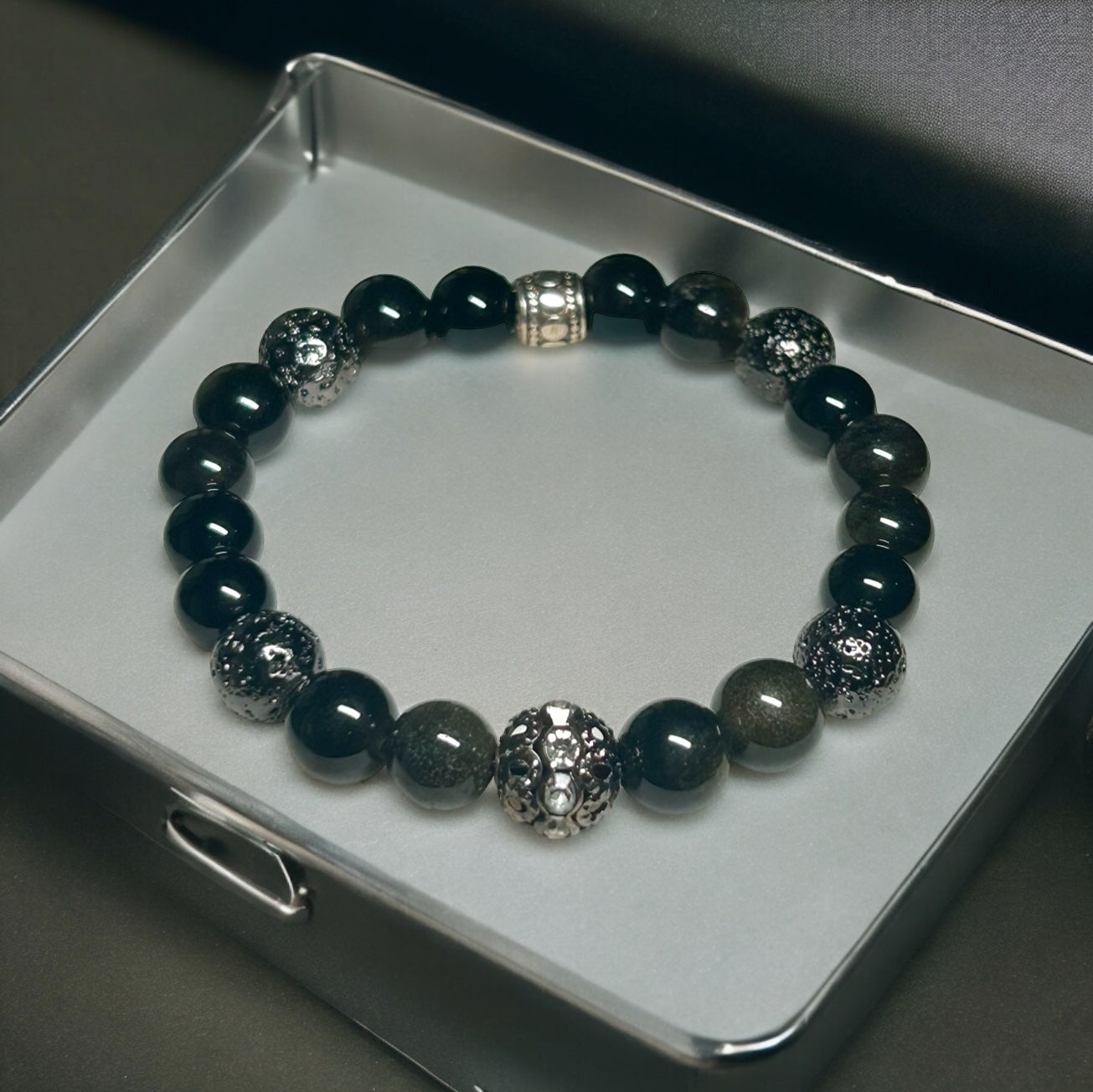 Stunning Obsidian & Gunmetal
