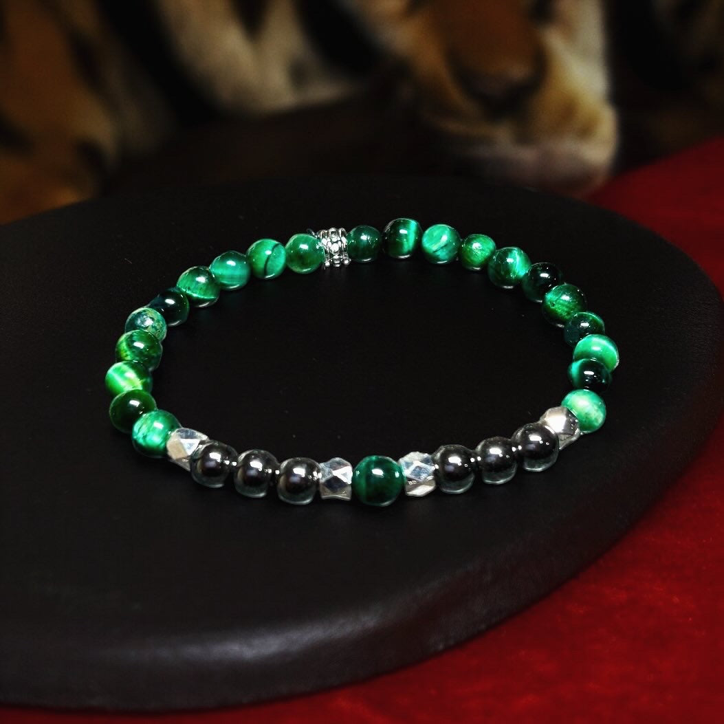 Green Tigers Eye & Hematite