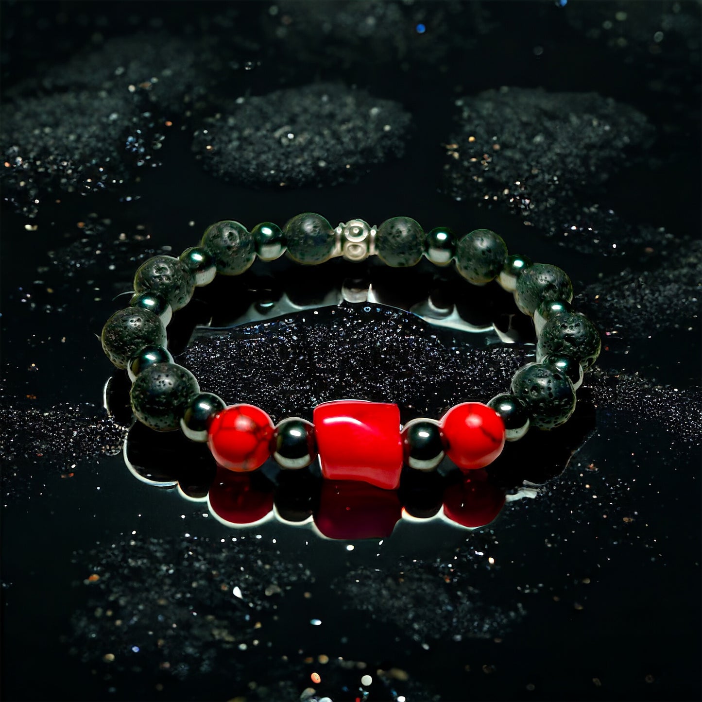 Red Coral-Black Lava