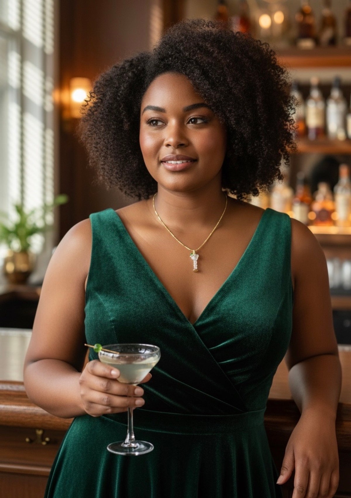 Martini Cocktail Pendant Necklace