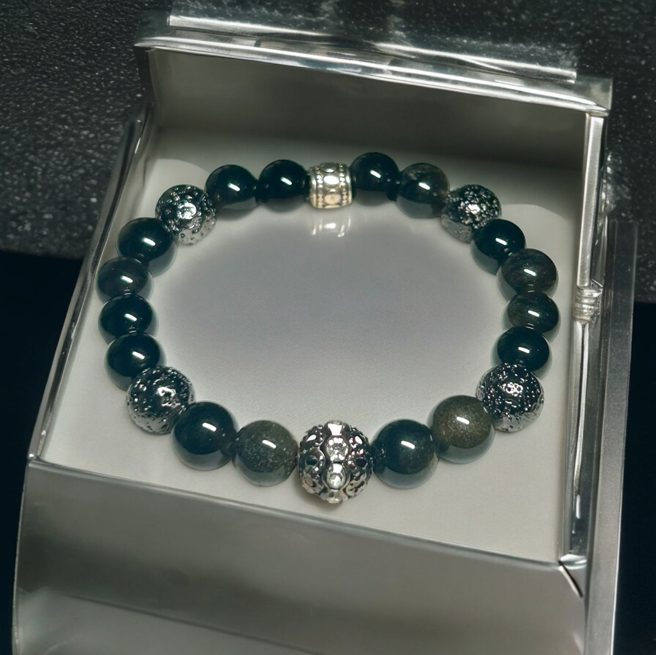 Stunning Obsidian & Gunmetal