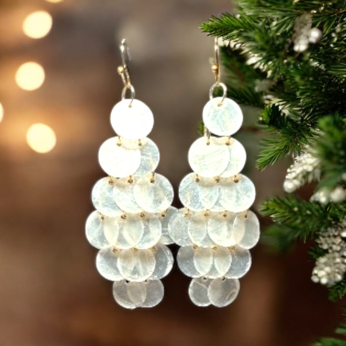 Cascading Disk Earrings