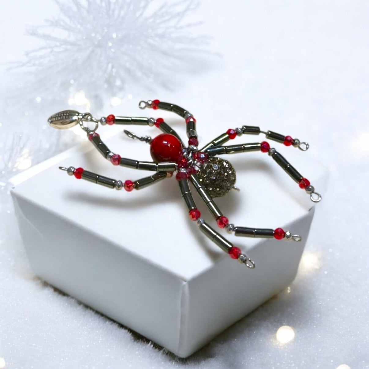 Semi-Precious Stone Spider Pendants
